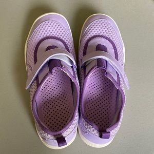 Lands' End Girl’s Water Shoes Size 6 Purple Velcro Non-Slip Beach Waterpark